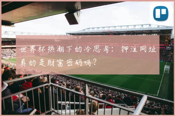 世界杯热潮下的冷思考:押注网址真的是财富密码吗?